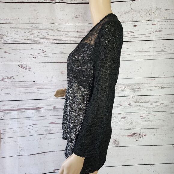 Ball of Cotton Black Lace Sweater Medium - Picture 2 of 7